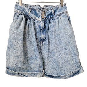 Vintage Jordache Acid Wash Cuffed Baggy Denim Jean Shorts